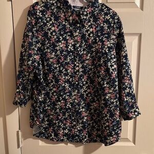 Chaps Pink floral 3/4 sleeve cotton Shirt